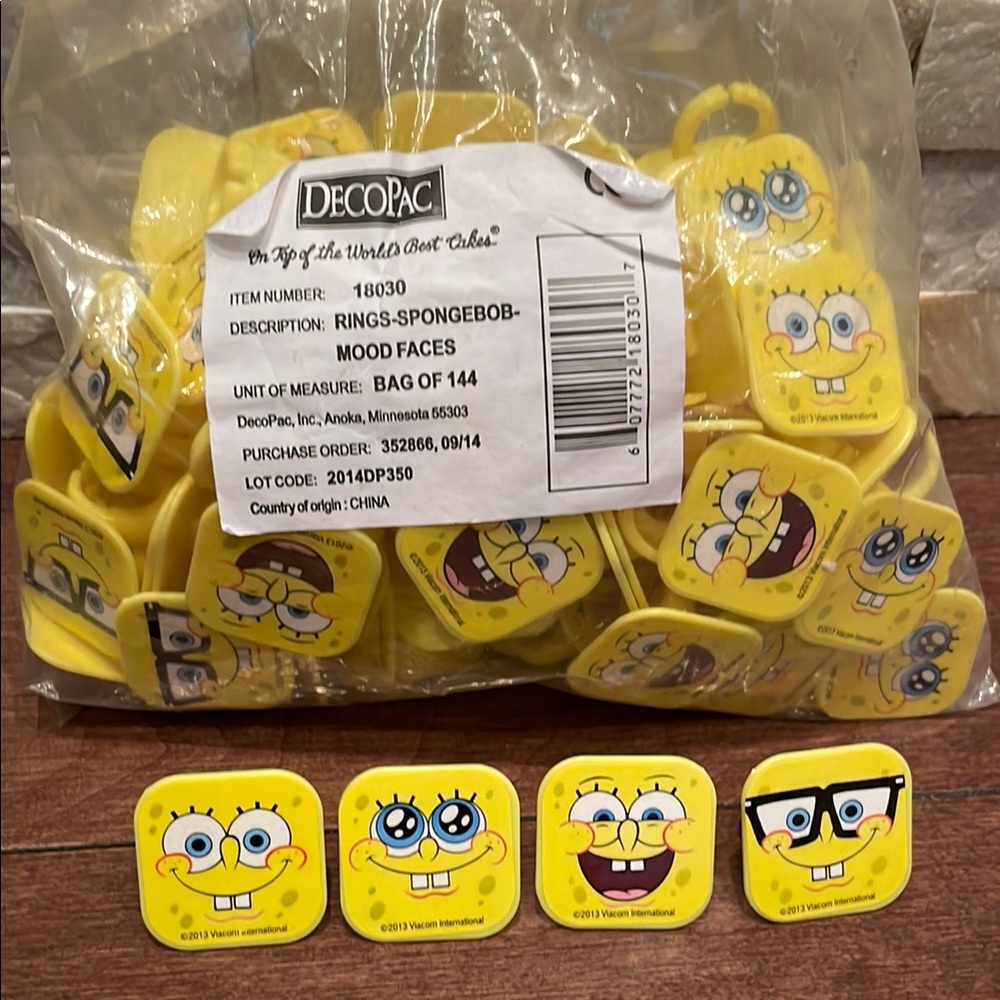 SpongeBob Cupcake Topper Rings